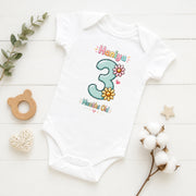 Personalised Floral Baby Milestone Bodysuit Set | Custom Name Monthly Baby Grow | Baby Girl Photo Outfit | 1-12 Months