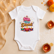 Personalised 1st Diwali Baby Bodysuit Gift | Custom Name Diwali Baby Vest | Festival of Lights Baby Outfit | NB-24M