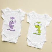 Personalised Arabic Number Monthly Milestone Bodysuit | Arabic Name Baby Vest Set 1-12 Months