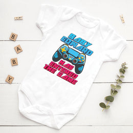 Personalised New Player Baby Bodysuit | Newborn Gamer Gift | New Player Arrived Baby Grow | 2 Styles