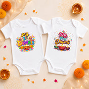 Personalised 1st Diwali Baby Bodysuit Gift | Custom Name Diwali Baby Vest | Festival of Lights Baby Outfit | NB-24M