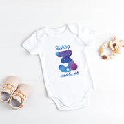 Personalised Space Monthly Milestone Bodysuit | Rocket & Stars Custom Name Baby Grows 1-12 Months