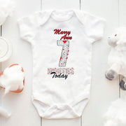 Personalised Love & Hearts Monthly Milestone Bodysuit | Custom Name Baby Grows Set 1-12 Months