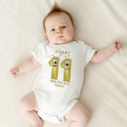 Personalised Little Monster Monthly Milestone Bodysuit | Custom Name Baby Grows Set 1-12 Months