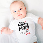Personalised Happy Birthday Mummy & Daddy Baby Bodysuit | Festive Birthday Baby Grow Gift | 0-24M