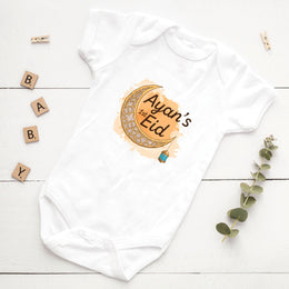 Personalised First Eid Baby Bodysuit & T-Shirt | Custom Name Eid Baby Clothes Gift