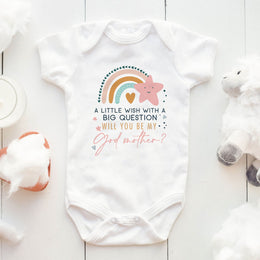 Be My Godmother Baby Bodysuit & T-Shirt | Godmother Proposal Outfit | 3 Styles | Baptism Gift