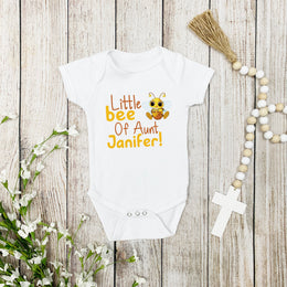 Personalised Best Aunt Baby Bodysuit | Peanut Bee Pumpkin Styles | Auntie Baby Grow Gift