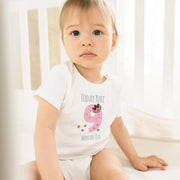 Personalised Pink Floral Monthly Milestone Bodysuit Set | Custom Name Baby Grows 1-12 Months