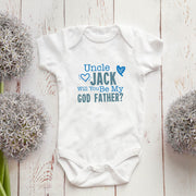 Will You Be My Godfather? Proposal Baby Bodysuit | Personalised Godfather Request Baby Grow