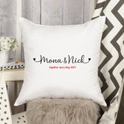 Personalised Couple Anniversary Cushion | Gold & Black Red Styles | Custom Name Pillow | Wedding Gift