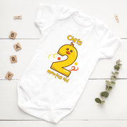 Personalised Duck Monthly Milestone Bodysuit | Custom Name Baby Grows Set 1-12 Months