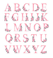 Personalised Name Alphabet Cushion | Black & Pink Letter Custom Name Pillow | Birthday Gift | 16x16