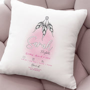 Personalised Newborn Baby Birth Stats Cushion | Custom Name & Birth Info Baby Pillow | 2 Styles