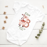 Personalised Llama Monthly Milestone Bodysuit | Custom Name Baby Grows Set 1-12 Months