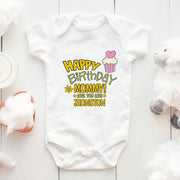 Happy Birthday Mummy & Daddy Baby Bodysuit | Personalised Mum & Dad Birthday Baby Grow Gift