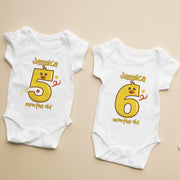 Personalised Duck Monthly Milestone Bodysuit | Custom Name Baby Grows Set 1-12 Months