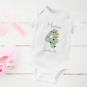 Personalised Dinosaur Monthly Milestone Babygrow | Custom Name Baby Vest 1-12 Months Set