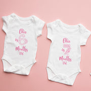Personalised Floral Pink Monthly Milestone Bodysuit | Custom Name Baby Grows Set 1-12 Months