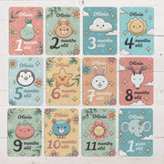 Cute Personalised Baby Milestone Cards  | Cute Monthly Milestone Cards For newborn |  Newborn Birth Gifts