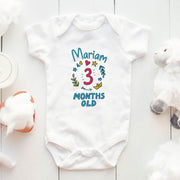 Bodies personnalisés adorables pour bébés, étapes mensuelles, body bébé personnalisé, joli débardeur bébé, ensemble de bodies personnalisés avec prénom pour les étapes clés