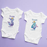 Personalised Mermaid Monthly Milestone Bodysuit | Custom Name Baby Grows Set 1-12 Months