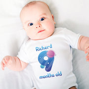 Personalised Space Monthly Milestone Bodysuit | Rocket & Stars Custom Name Baby Grows 1-12 Months
