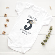 Personalised Black Floral Monthly Milestone Bodysuit | Custom Name Baby Grows Set 1-12 Months