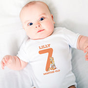 Personalised Monthly Milestone Bodysuit Set | Custom Name Baby Vest 1-12 Months | Baby Shower Gift