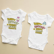 Happy Birthday Mummy & Daddy Baby Bodysuit | Personalised Mum & Dad Birthday Baby Grow Gift