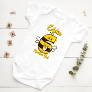 Personalised Honey Bee Monthly Milestone Bodysuit | Custom Name Baby Grows Set 1-12 Months