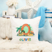 Personalised Dinosaur Name Cushion | Dino Alphabet Custom Name Pillow | Birthday Gift
