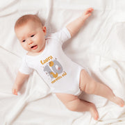 Body bébé jalon personnalisé moutarde, Jalon mensuel personnalisé moutarde, Grenouillère personnalisée moutarde, Body personnalisé moutarde