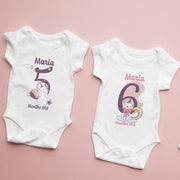 Personalised Unicorn Monthly Milestone Bodysuit | Custom Name Baby Grows Set 1-12 Months