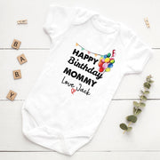 Happy Birthday Mummy & Daddy Baby Bodysuit | Baby Birthday Photo Prop | Mum & Dad Gift from Baby