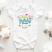 Personalised Happy Birthday Mummy & Daddy Baby Bodysuit | 4 Styles | Mum & Dad Birthday Baby Grow Gift