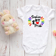 Personalised Pride Baby Bodysuit | First Pride Baby Vest | Custom Name | 2 Styles | Preemie-24M