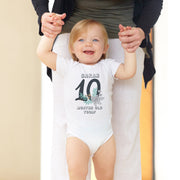 Personalised Black Floral Monthly Milestone Bodysuit | Custom Name Baby Grows Set 1-12 Months