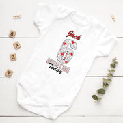 Personalised Love & Hearts Monthly Milestone Bodysuit | Custom Name Baby Grows Set 1-12 Months