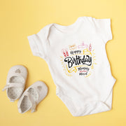 Personalised Happy Birthday Mummy & Daddy Baby Bodysuit | 4 Styles | Mum & Dad Birthday Baby Grow Gift