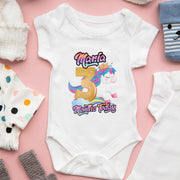 Personalised Unicorn Doodle Monthly Milestone Bodysuit | Custom Name Baby Grows Set 1-12 Months