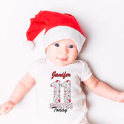 Personalised Love & Hearts Monthly Milestone Bodysuit | Custom Name Baby Grows Set 1-12 Months