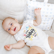Personalised Happy Birthday Mummy & Daddy Baby Bodysuit | 4 Styles | Mum & Dad Birthday Baby Grow Gift