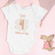 Personalised Monthly Milestone Baby Bodysuit | Custom Name Babygrow 1-12 Months | Photo Prop Gift