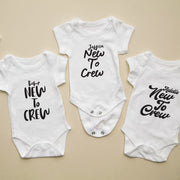 Personalised New to the Crew Baby Bodysuit | Custom Name Newborn Gift | 4 Styles | Coming Home Outfit