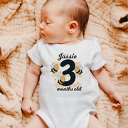 Personalised Animal Monthly Milestone Bodysuit | Custom Name Baby Grows Set 1-12 Months