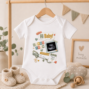 Personalised Pregnancy Announcement Baby Bodysuit | Coming Soon Due Date Baby Grow | Hi Baby Reveal