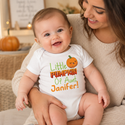Personalised Best Aunt Baby Bodysuit | Peanut Bee Pumpkin Styles | Auntie Baby Grow Gift