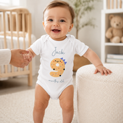 Personalised Dinosaur Monthly Milestone Babygrow | Custom Name Baby Vest 1-12 Months Set