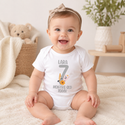 Personalised Grey Floral Monthly Milestone Bodysuit | Custom Name Baby Grows Set 1-12 Months